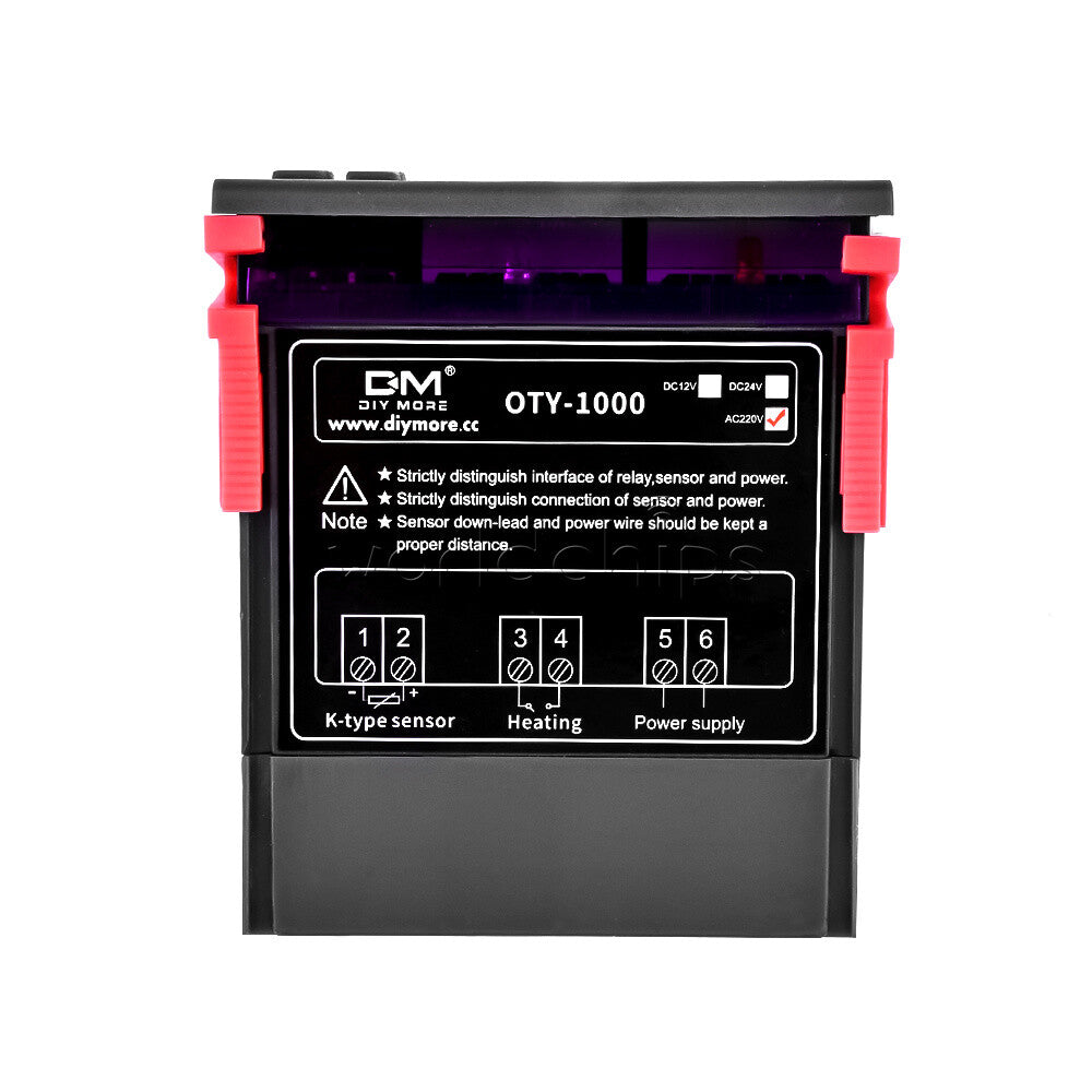 AC 220V Dual Display Digital Temperature Thermostat Controller 0~999℃ + K Senser