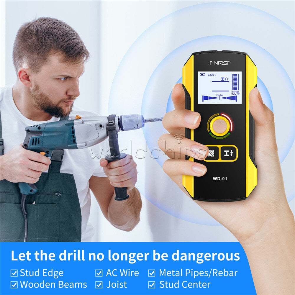 FNIRSI WD-01 Metal Detector Wall Scanner for AC Live Cable Wires Wood Stud Find
