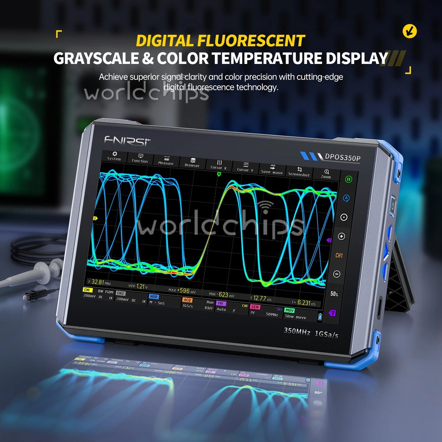 FNIRSI 4-in-1 350MHz Digital Oscilloscope Signal Generator Spectrum DPOS350P