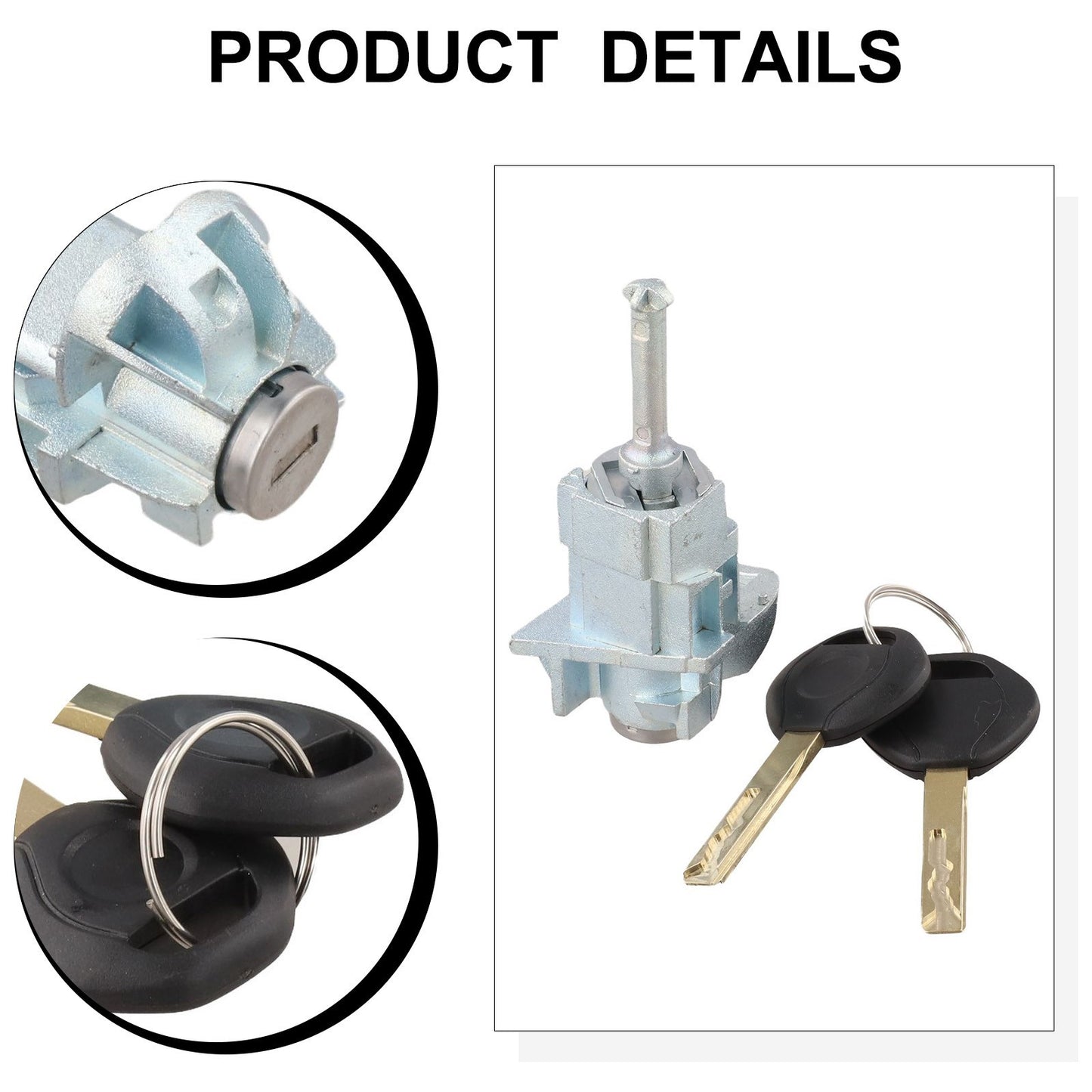 Door Lock Cylinder for BMW For 3 Series E46 Left Driver Side with 2 Keys