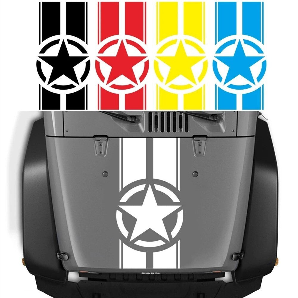 Car Hood Racing Sticker With Stripe Decal For Jeep Wrangler TJ LJ JK 45*110CM