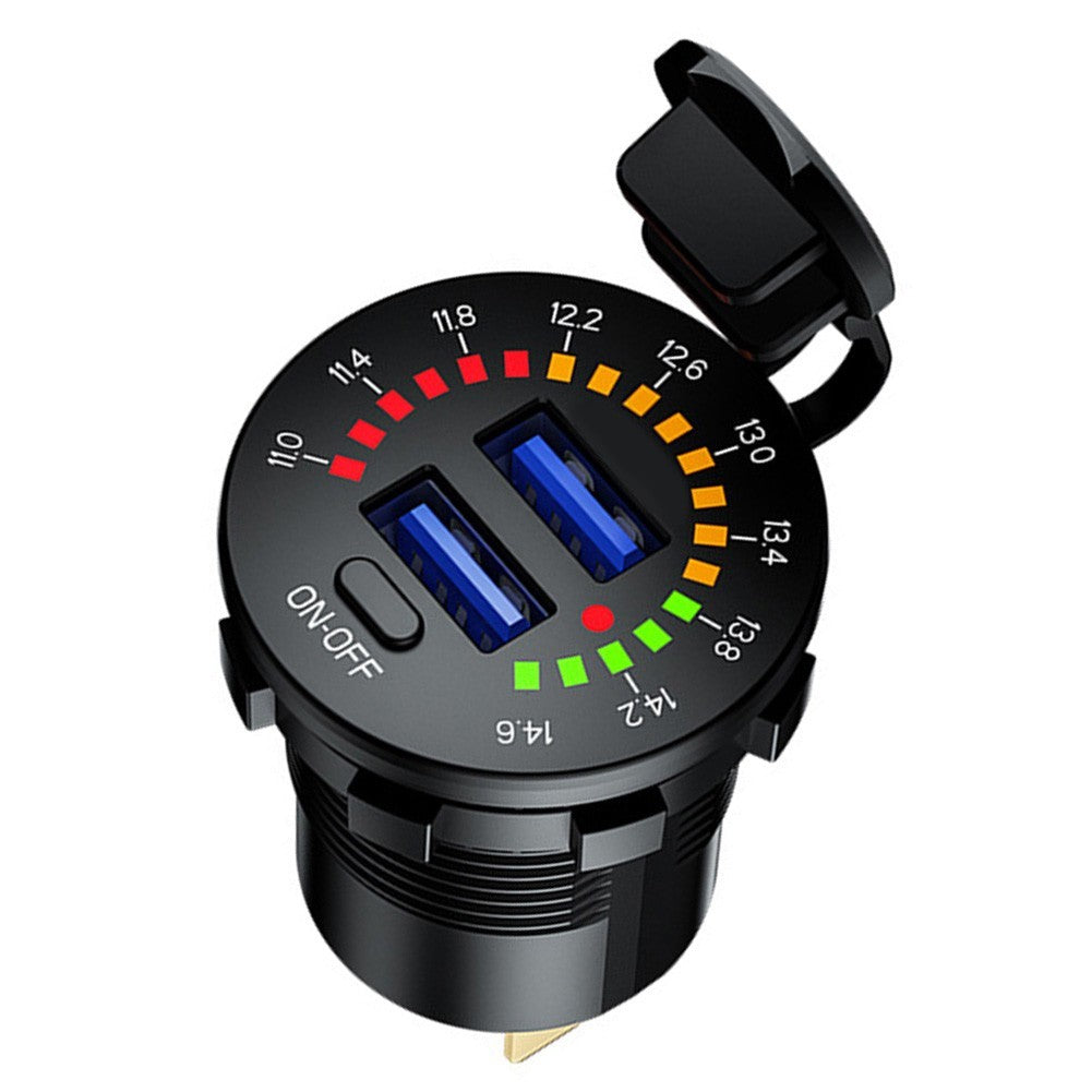 Dual USB Charger Socket with LED Indicator for Fast Charging in Vehicles