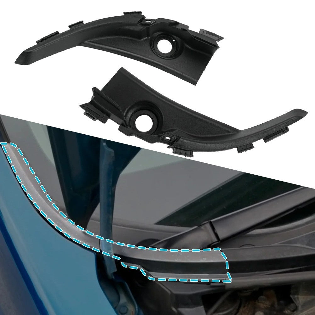 For Honda Civic 9th Generation Front Windshield Corner Trim Pair ABS Black