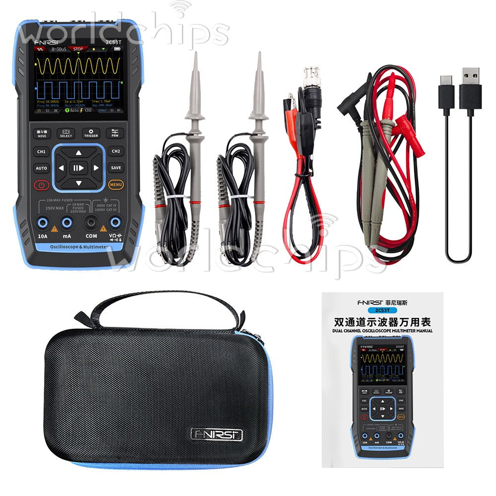 FNIRSI 2C23T / 2C53T Smart Digital Oscilloscope Multimeter Signal Generator