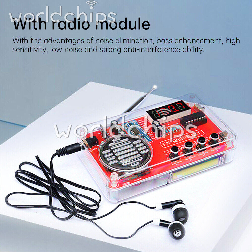 50-108MHZ FM Radio DIY Electronic Kits Soldering Practice Loose Part With Shell