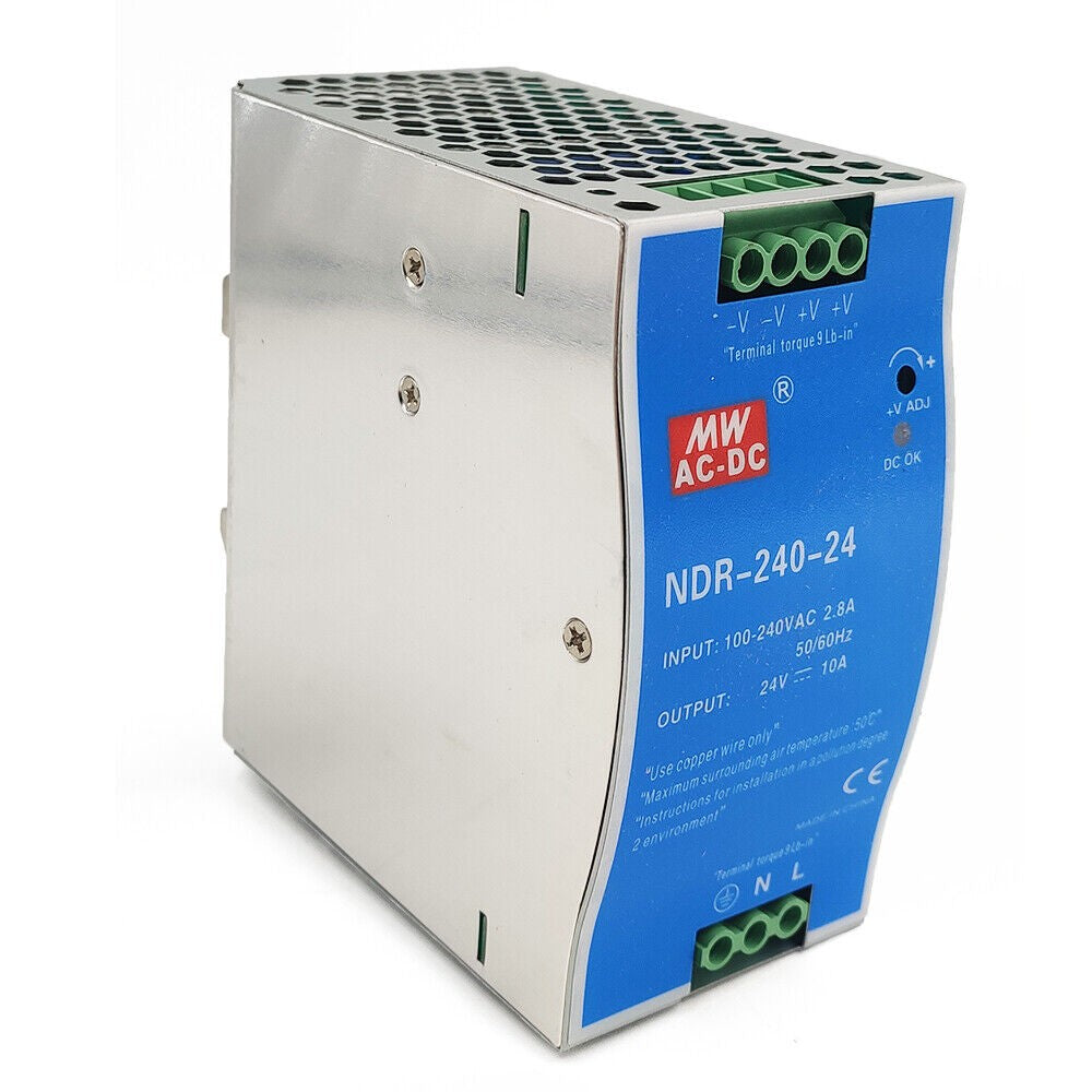 10A Industrial DIN Rail Power Supply 240W Input 100V-240V Output 24V NDR-240-24V