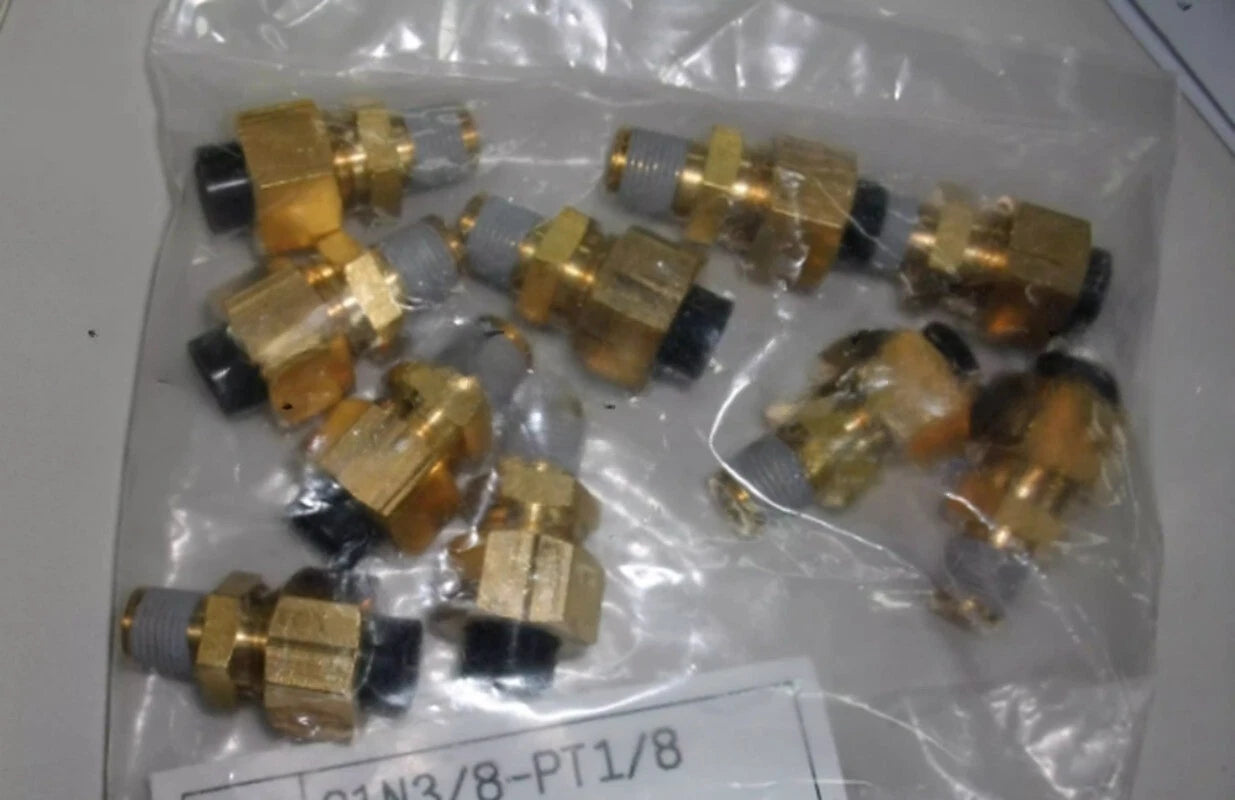 10PCS  FIT FOR C1N3/8 PT1/8 Brass Fitting C1N3/8-PT1/8