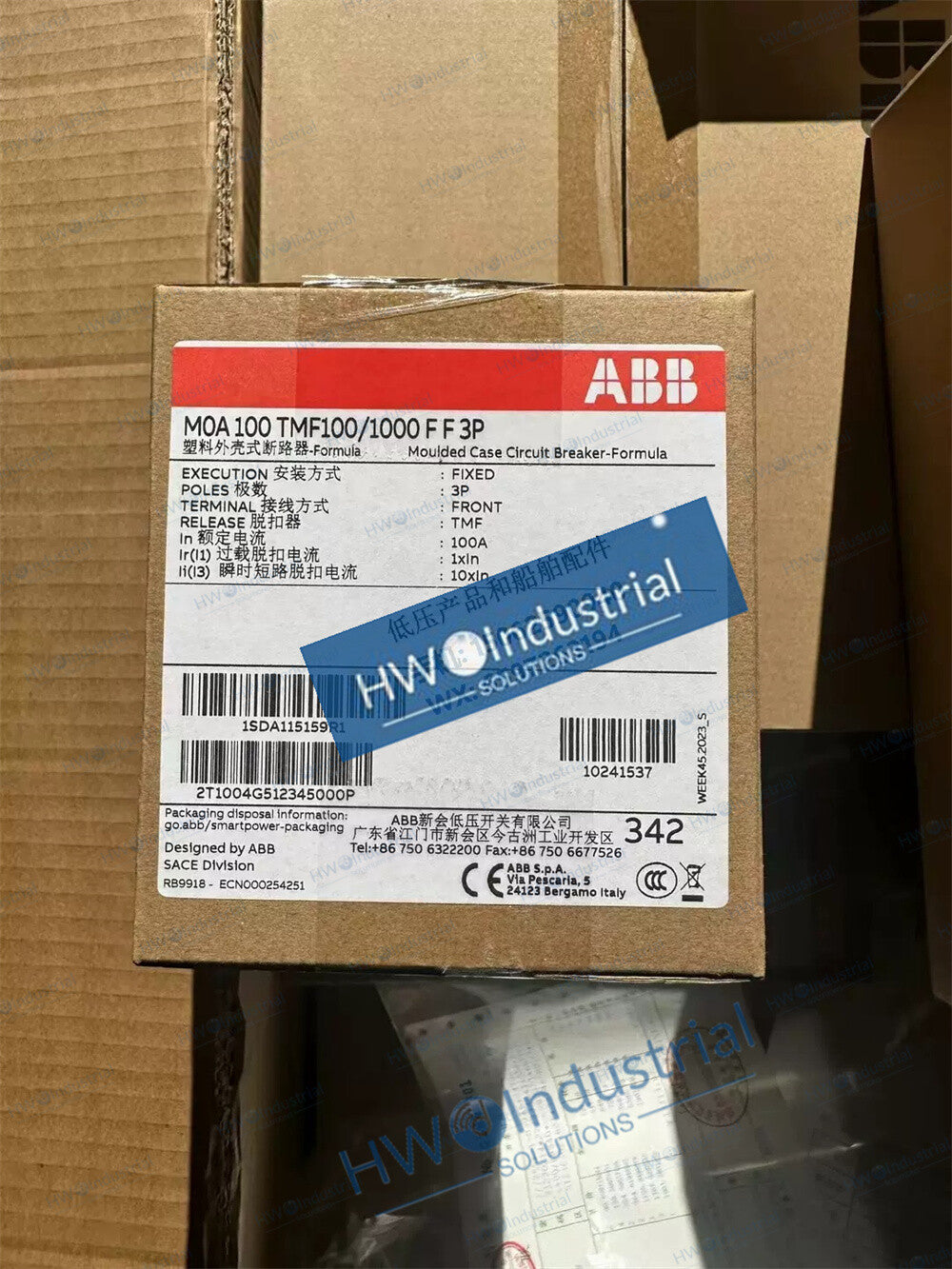 1/Piece M0A100 TMF100/1000 FF 3P 100A  ABB Tmax Molded Case Circuit Breaker