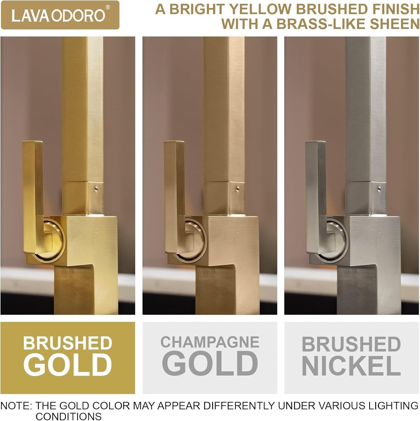Brushed Gold Kitchen Faucet, Single Handle with Magnetic Pull Down Sprayer