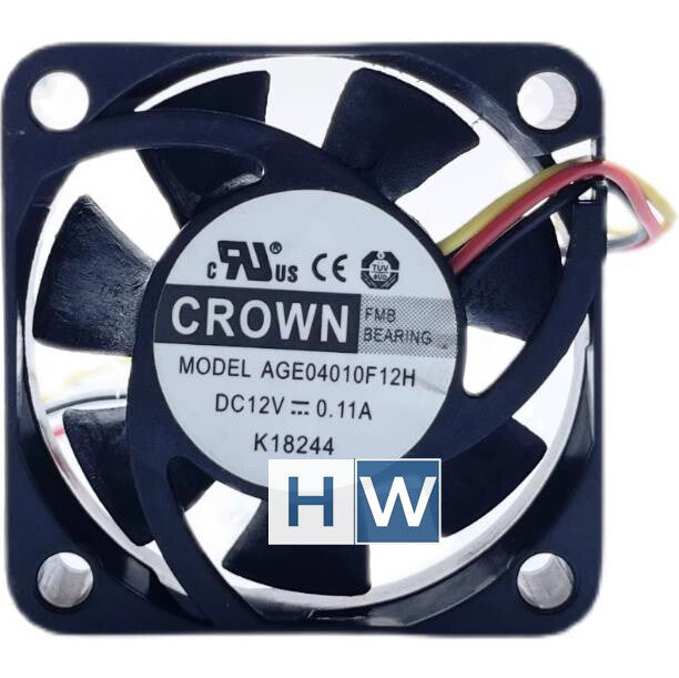 1PC CROWN 4010 AGE04010F12H DC12V 0.11A 3-wire Cooling Fan