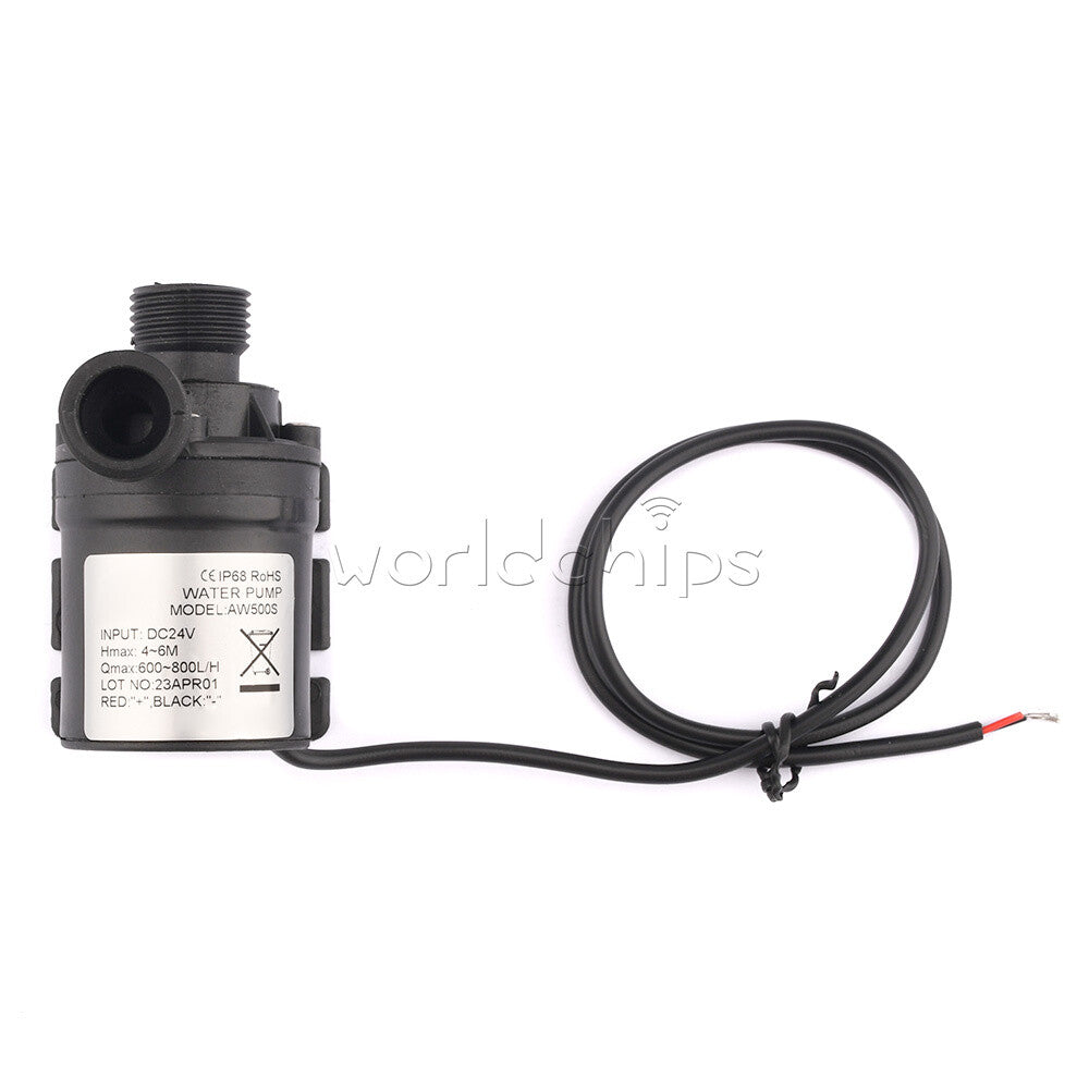 AW500S 12/24V Circulator Pump Mini Brushless Motor Submersible Water Pump 800L/H