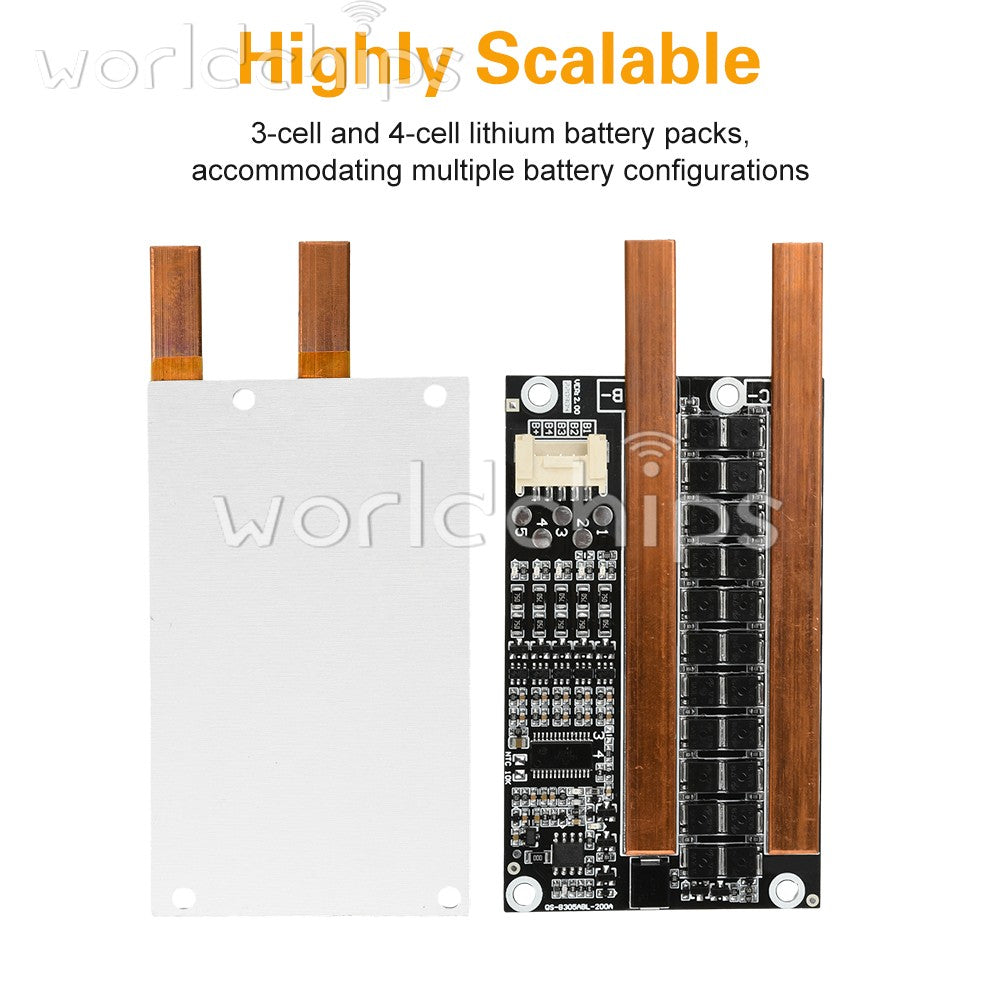 3S 4S 120A Continuous Current Same-Port Balanced Li-ion Battery Protection Board