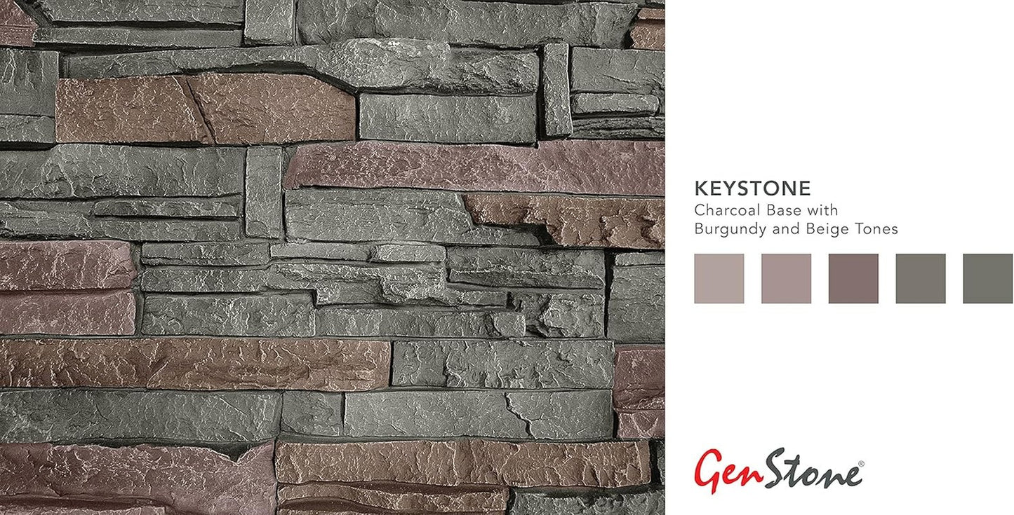 Faux Stacked Stone Panel 41" X 11.25" in Keystone Color for Do It Yourself Frien