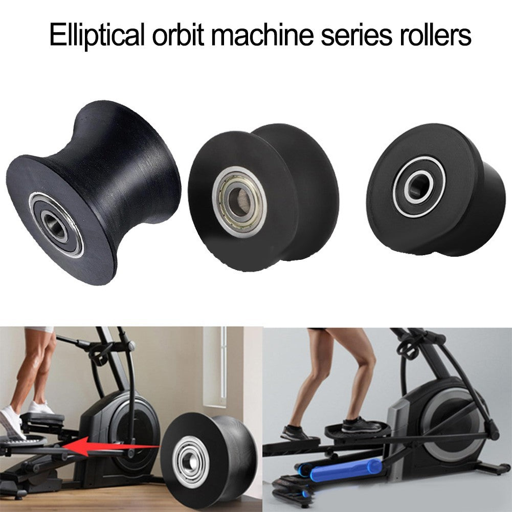 Fitness Equipment Rollers Replacement for Elliptical Machine Polyurethane Black