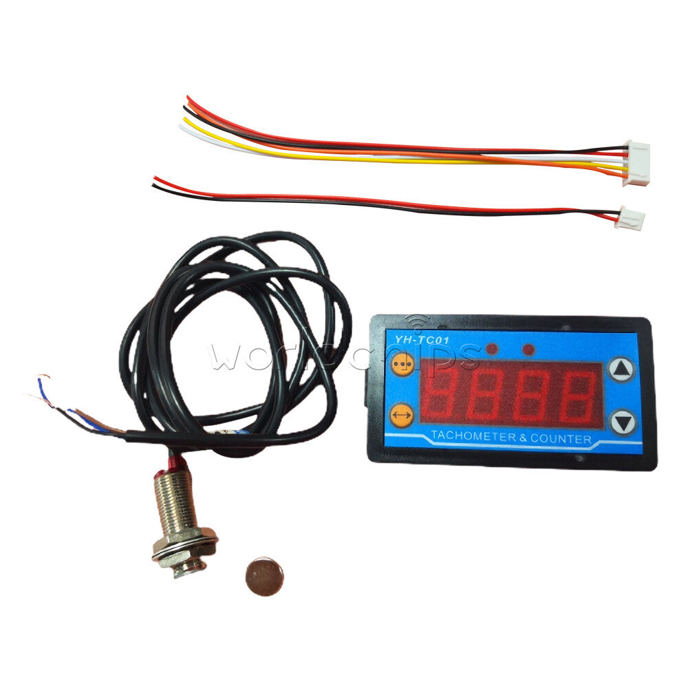 YH-TC01 DC9-24V 4-digit 0.56" Digital Tachometer Sensor Motor Tachometer Meter