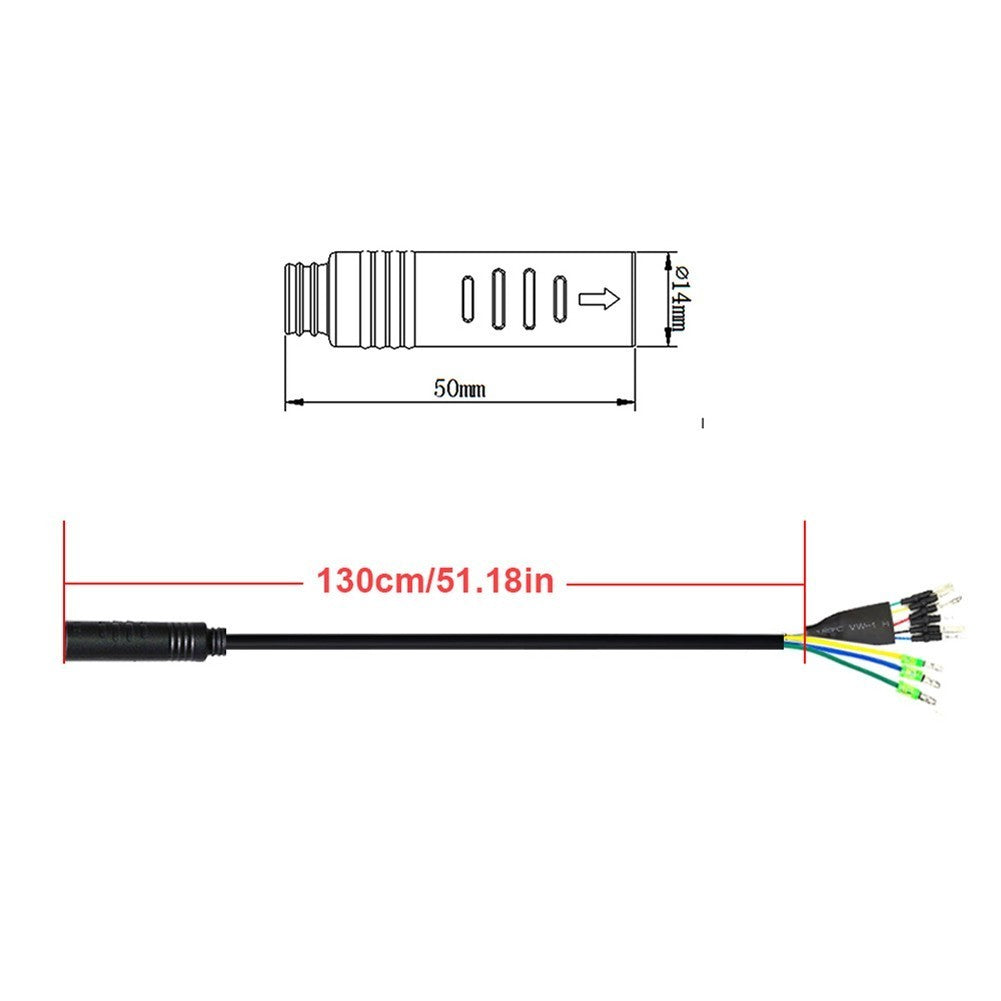 EBike 130cm 9 Pin Female Extension Motor Cable Motor Adapter/With-Hall-Connector