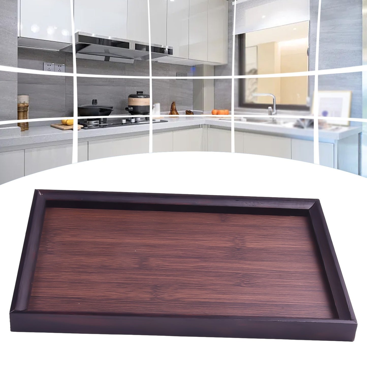 Rustic Wood Serving Tray for Coffee and Pastries Decorative and Functional