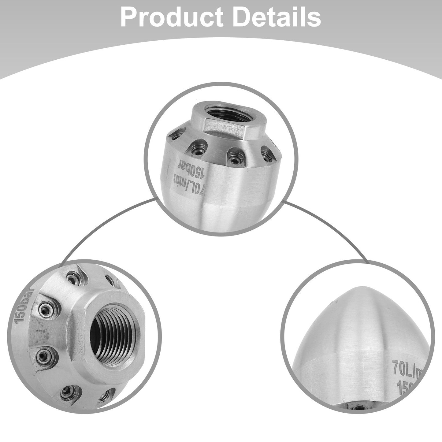 Pressure Drain Jetter Hose Nozzle Flusher Pipe Nozzles. For Heavy Dirty