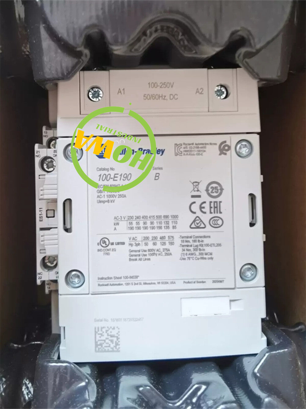 1/piece  AC Contactor 100-E190 100-E190KD11 100-250V (