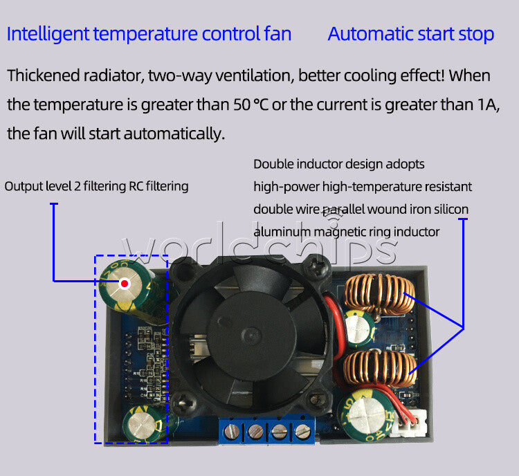 SK80 DC Adjustable Automatic Buck Boost Constant Voltage Power Supply Module