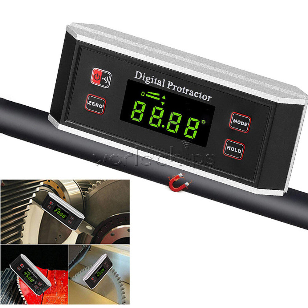 4*90°Magnetic Digital Inclinometer Level Box Protractor Angle Finder Bevel Gauge