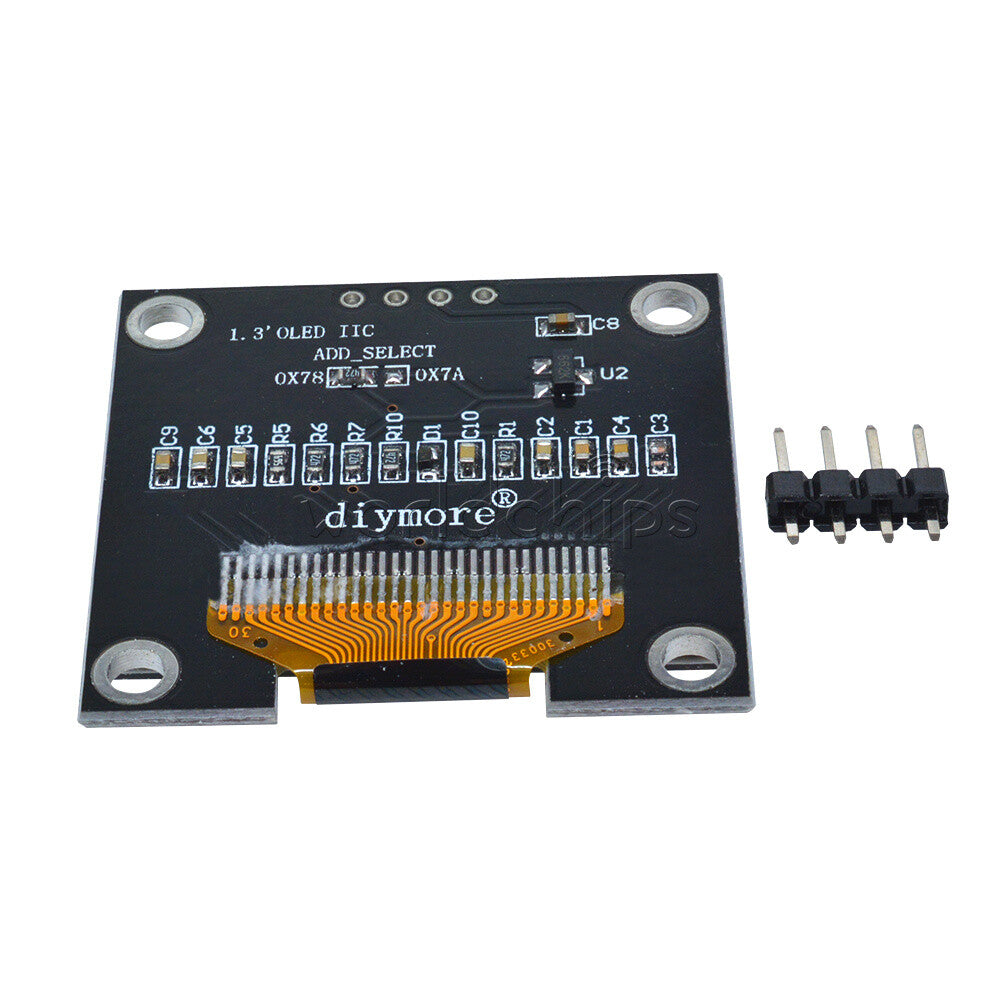 5x 1.3" White OLED LCD 4PIN Display Module IIC I2C Interface 128x64 for Arduino