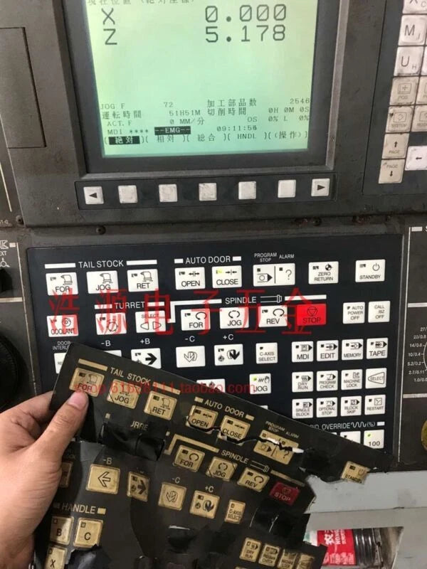 CNC Lathe Operating Membrane Key Sheet Overlay For Hyundai Kia Wia Kiaturn SKT