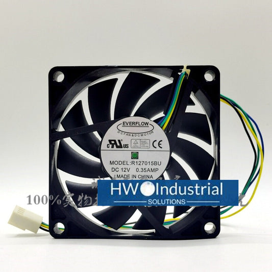 EVERFLOW R127015BU DC12V 0.35AMP 7CM 4-wire Temperature Controlled CPU Fan
