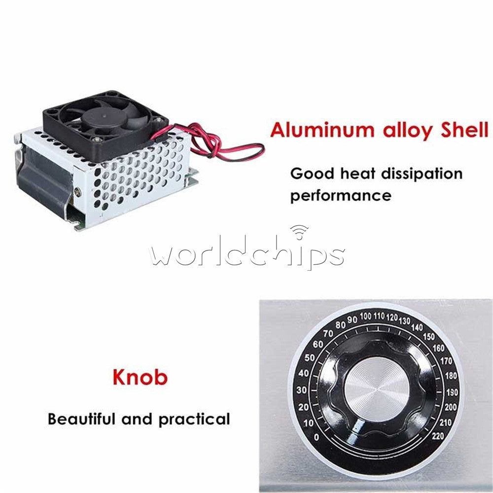AC 220V 4000W Speed Controller with Fan Case Voltage Regulator Thermostat Dimmer
