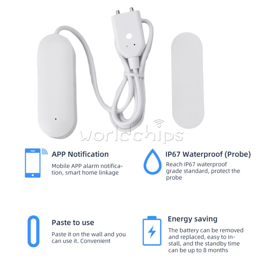 intelligent WiFi Water Level Sensor Detector Water Leak Alarm Mobile APP Remote