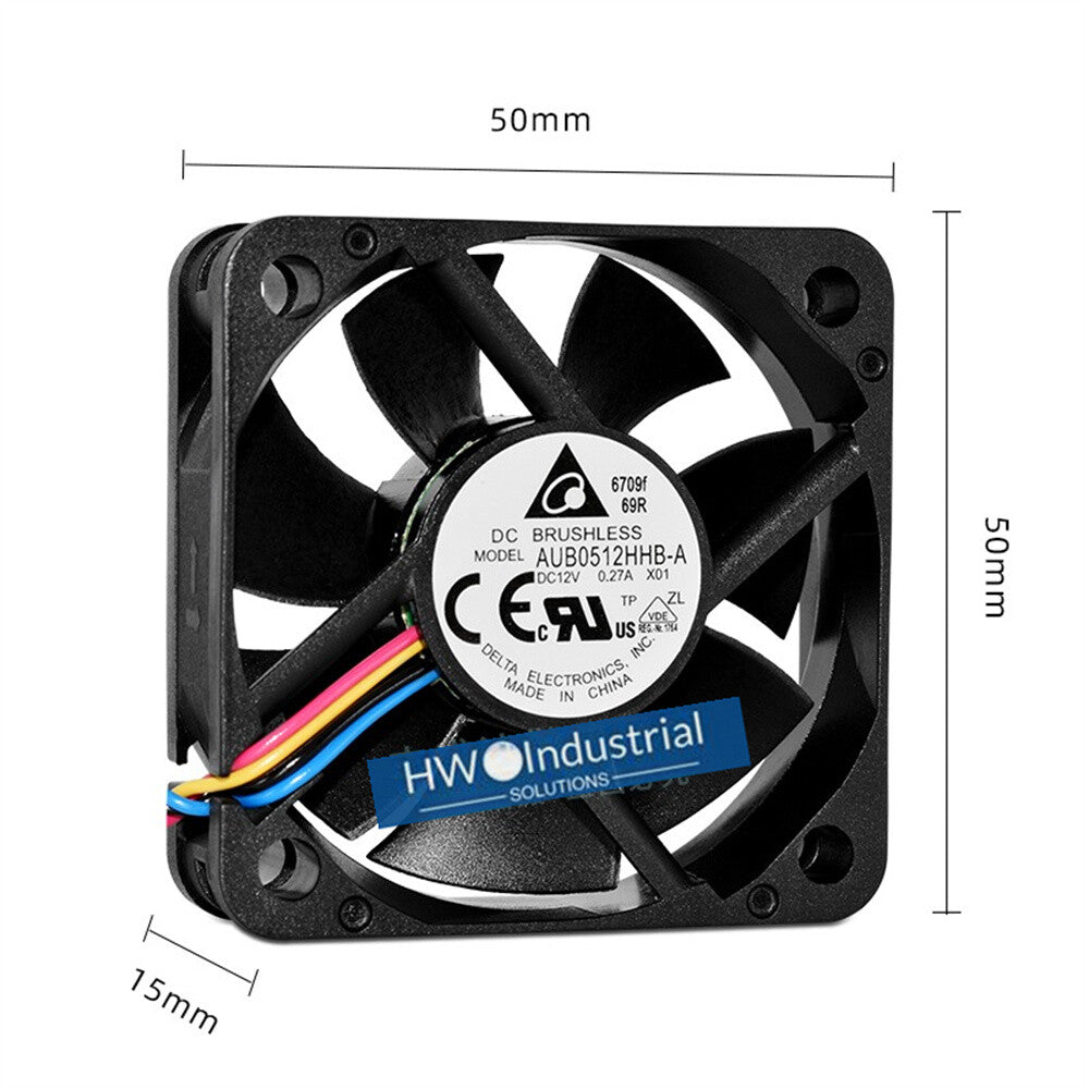 1/piece Delta AUB0512HHB-A 5015 12V 0.27A 5CM High Airflow Chassis Cooling Fan
