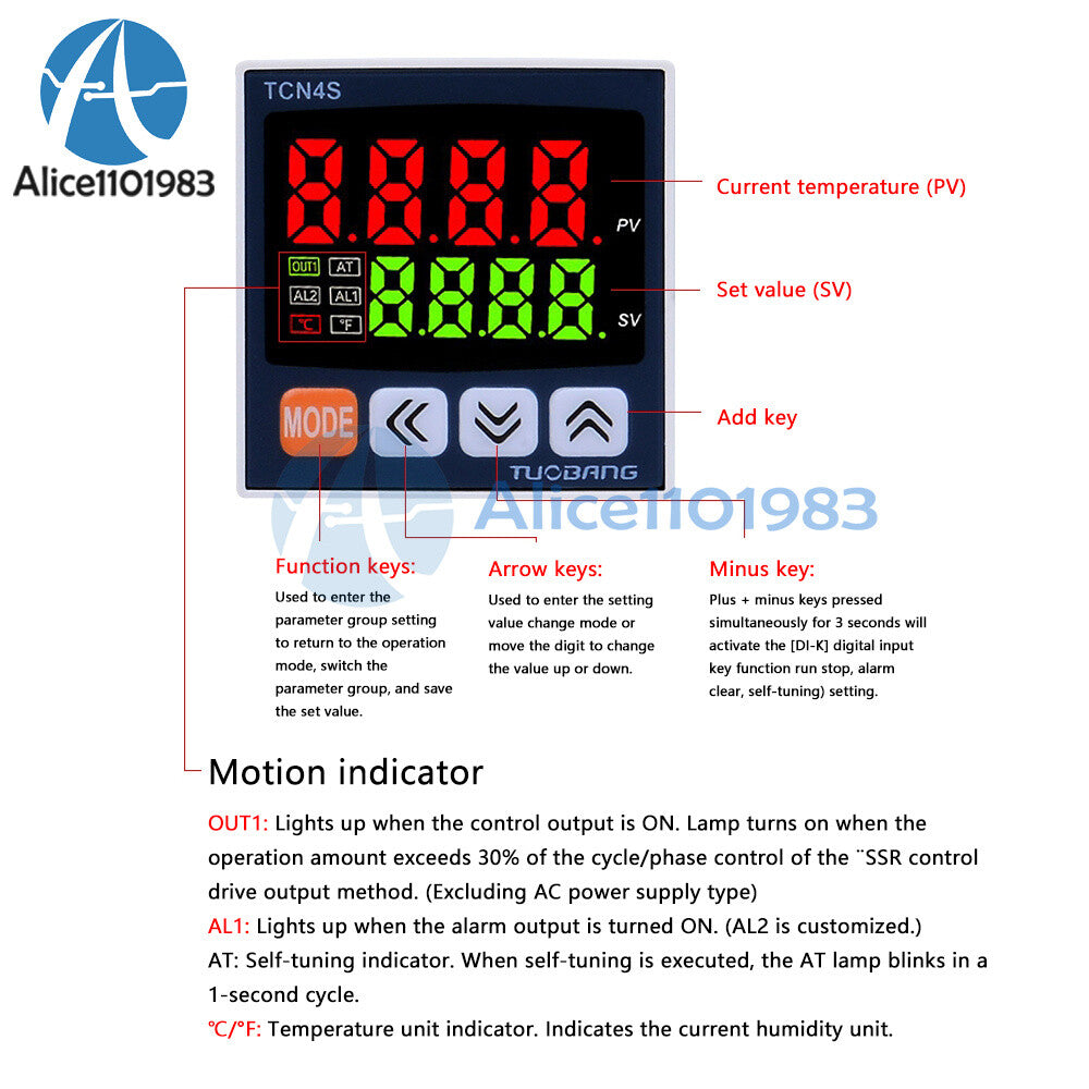 Digital PID Thermostat universal input Temperature Controller 0~1370℃ AC100~240V