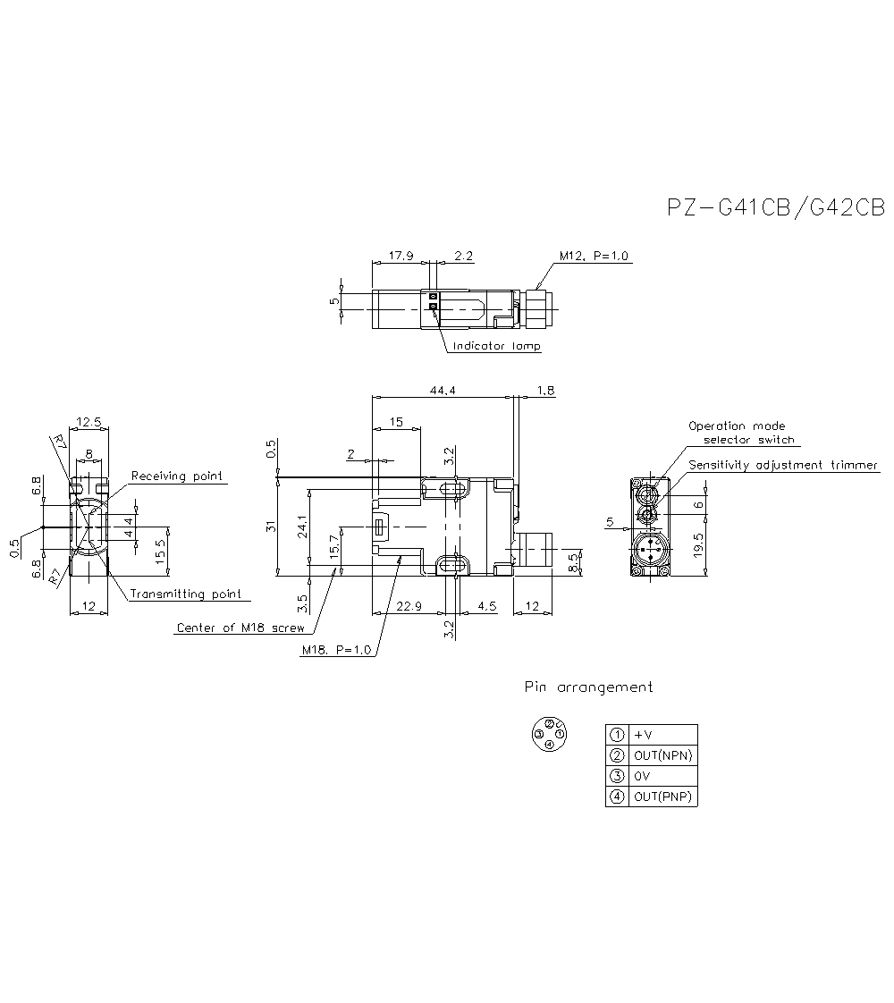 1pcs KEYENCE PZ-G42CB Photoelectric Sensor