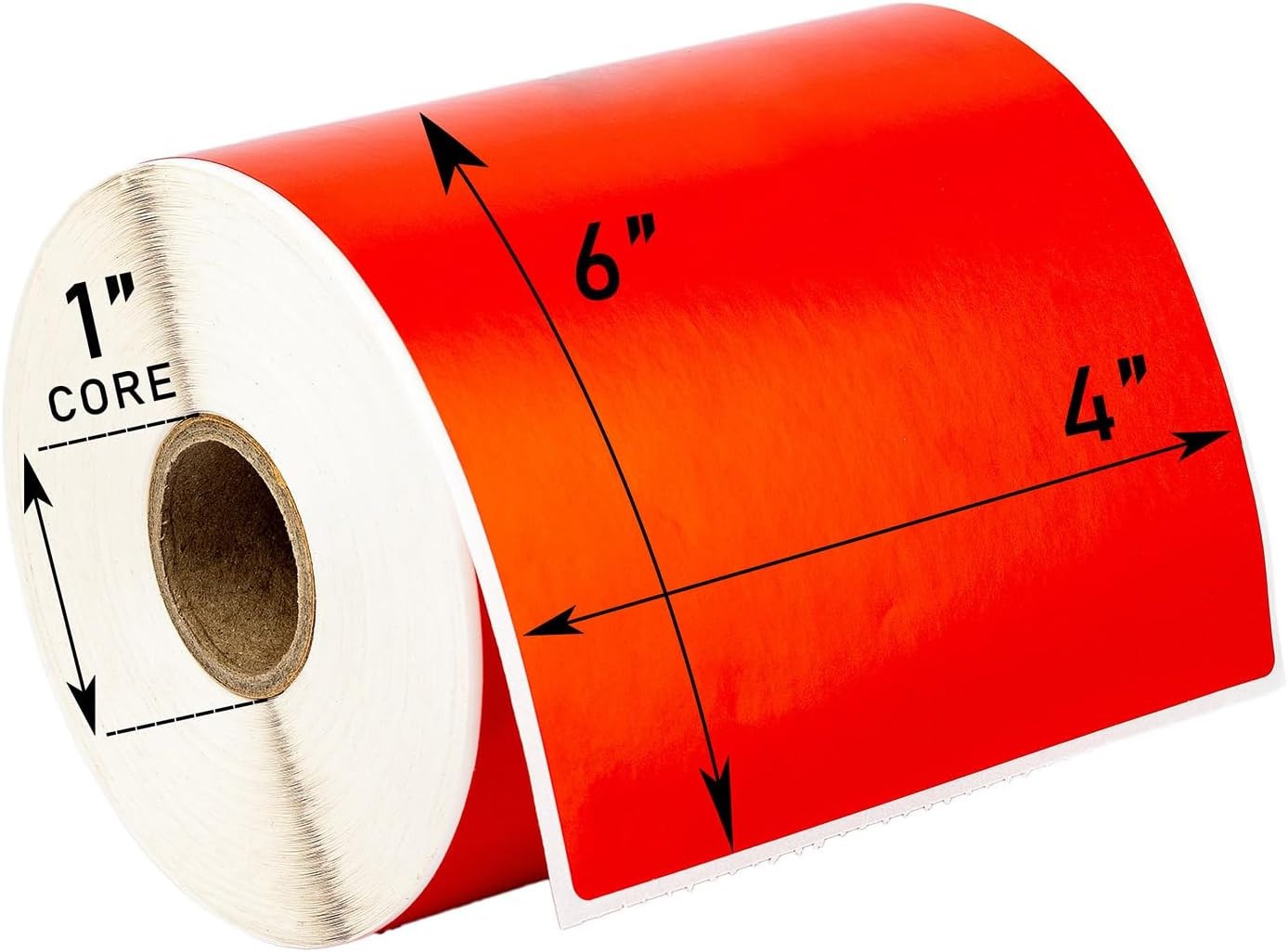 4x6 Inch Multi-Color Shipping Labels - 5 Rolls, 250 per Roll, 1" Core