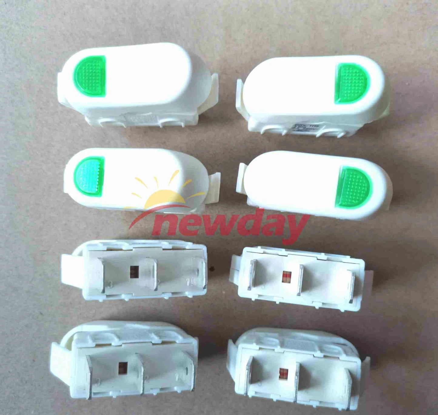 2PC DEFOND white Rocker switch DRX-1112 8A 250V   green Lamp 3 pin 2 positions