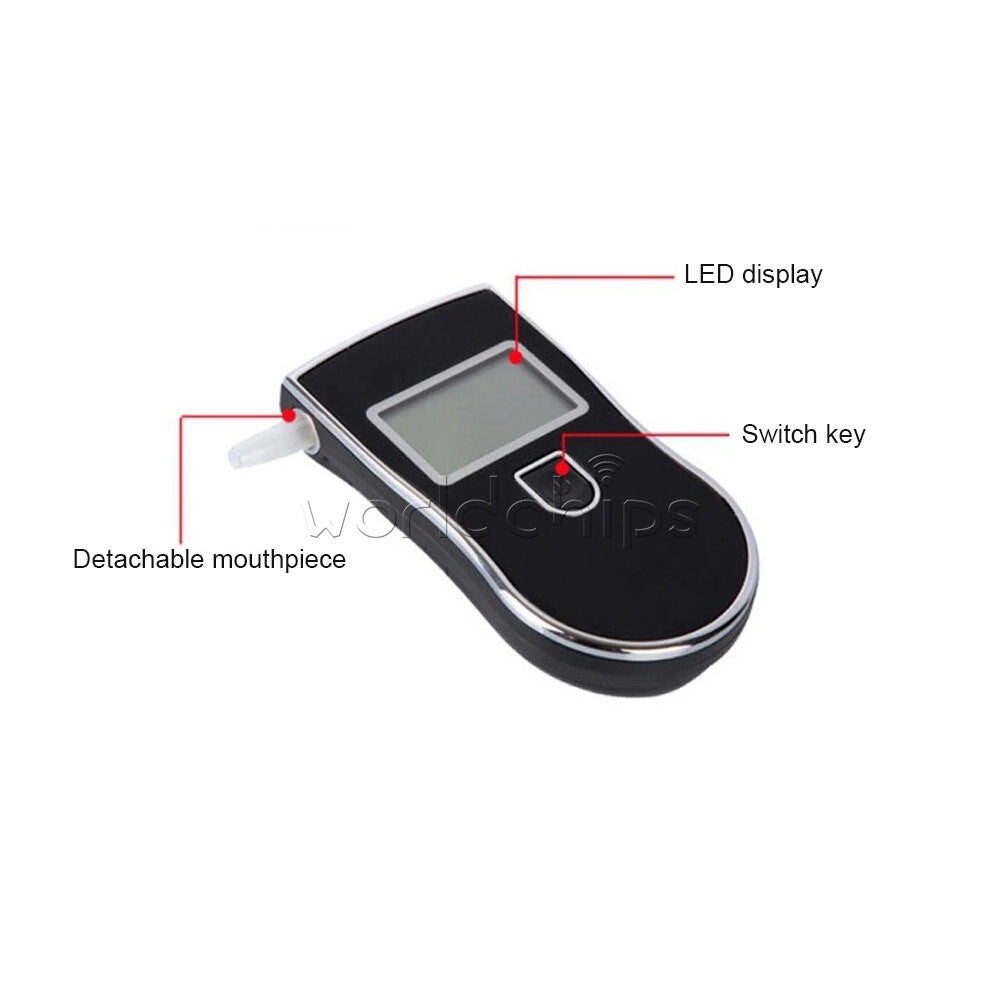 Portable Digital LCD Breath Alcohol Tester Breathalyzer AT-818 Alcohol Detector