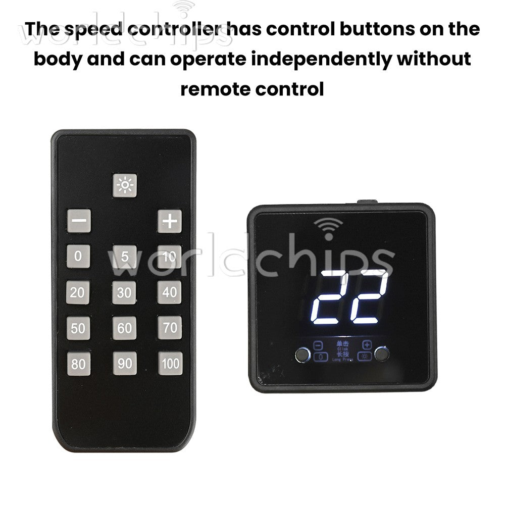 4Pin Fan PWM Speed Controller Digital Display Remote Control DC/Type-C PD QC