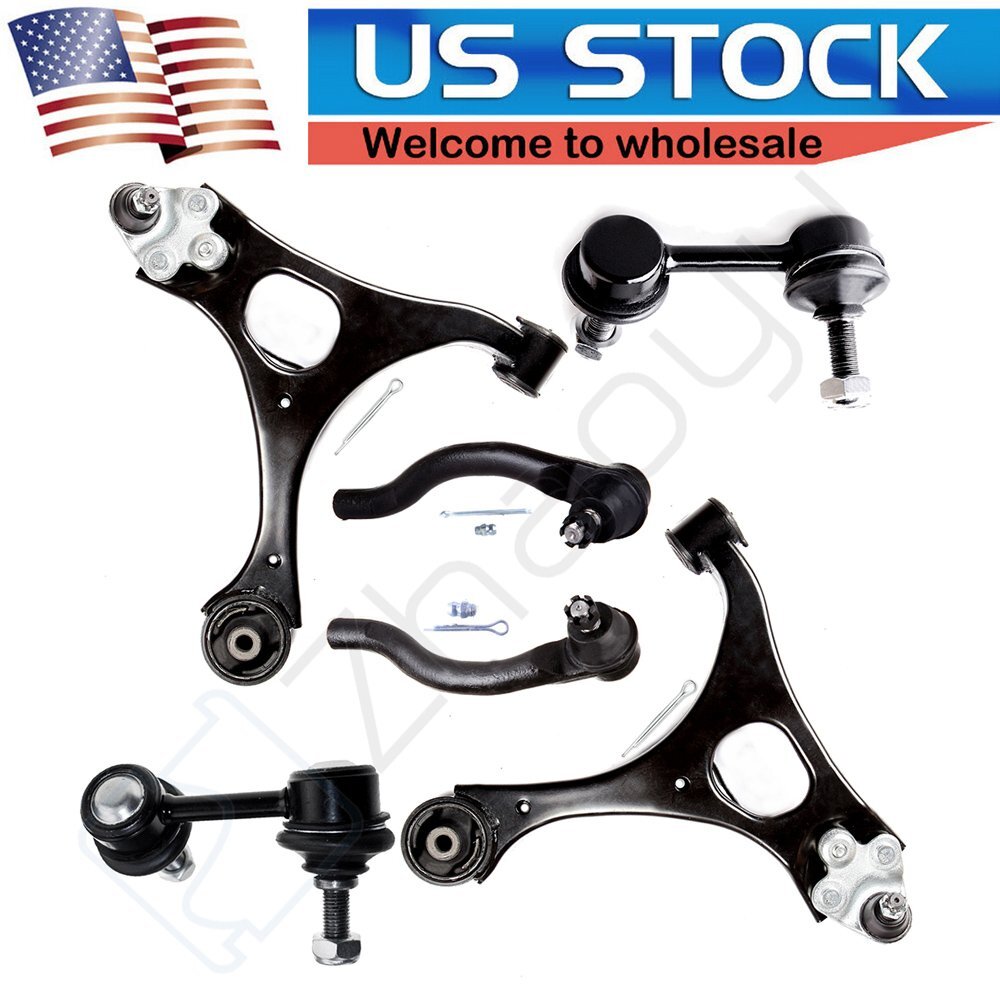 6pcs Front Control Arms Tie Rods Sway Bars Kit Fits 2006-2010 2011 Honda Civic