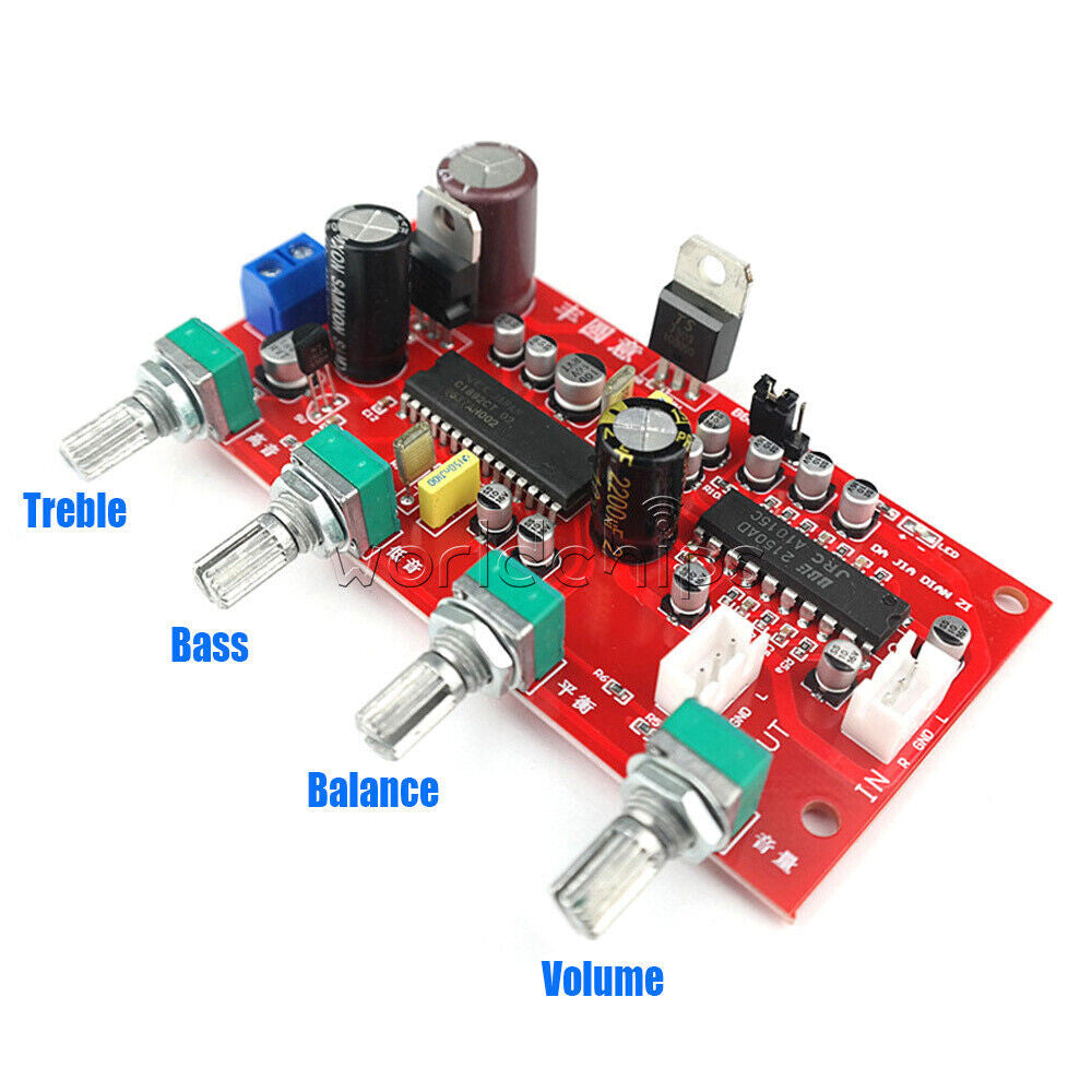 UPC1892+JRC2150 HIFI Stereo Power Amplifier Volume Tone Control BBE Preamplifier