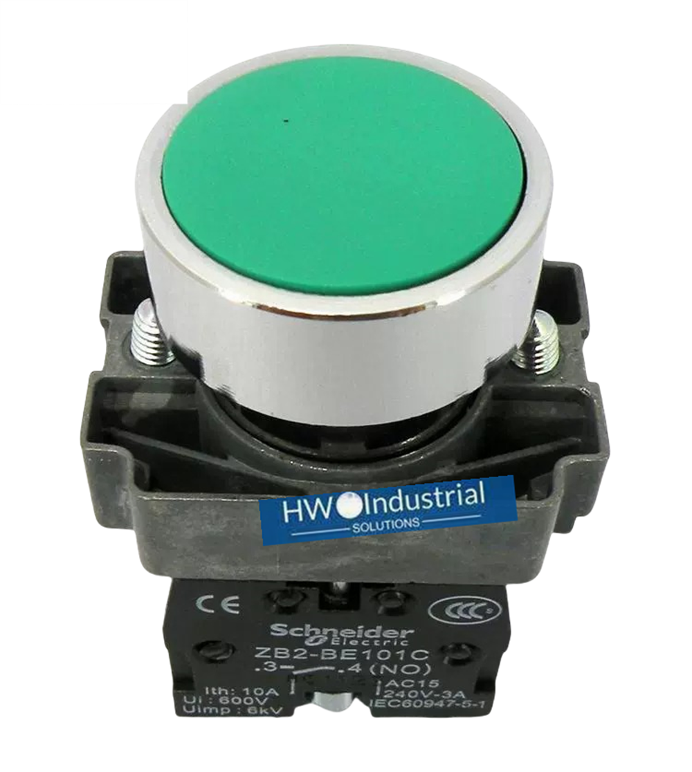 2/Piece  Flat Head Button Self Reset Switch XB2BA31C XB2-BA31C Green 1NO