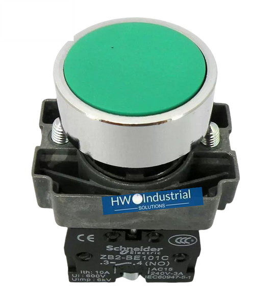 2/Piece  Flat Head Button Self Reset Switch XB2BA31C XB2-BA31C Green 1NO