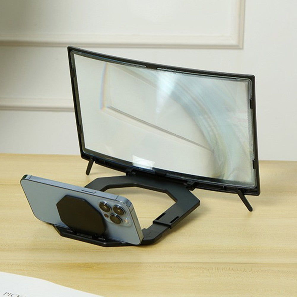 Portable Phone Screen Magnifier with Curved HD Lens and Rubber Anti Slip Pad
