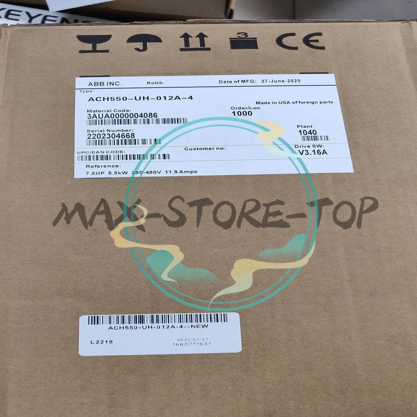 ABB 7.5hp Variable Frequency Drive ACH550-UH-012A-4 ACH550UH012A4