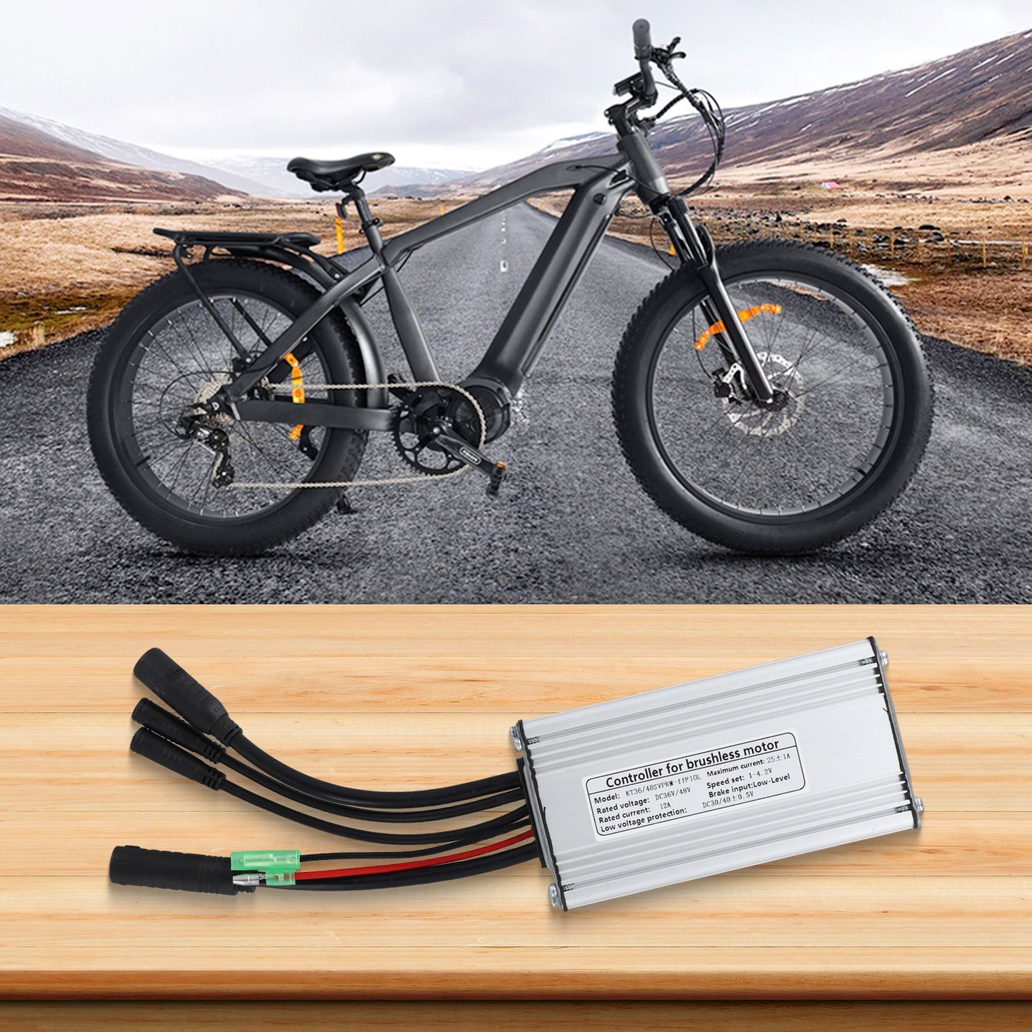 36/48V KT-25A E-bike Waterproof Controller W/Lightline For 750W Brushless Motor