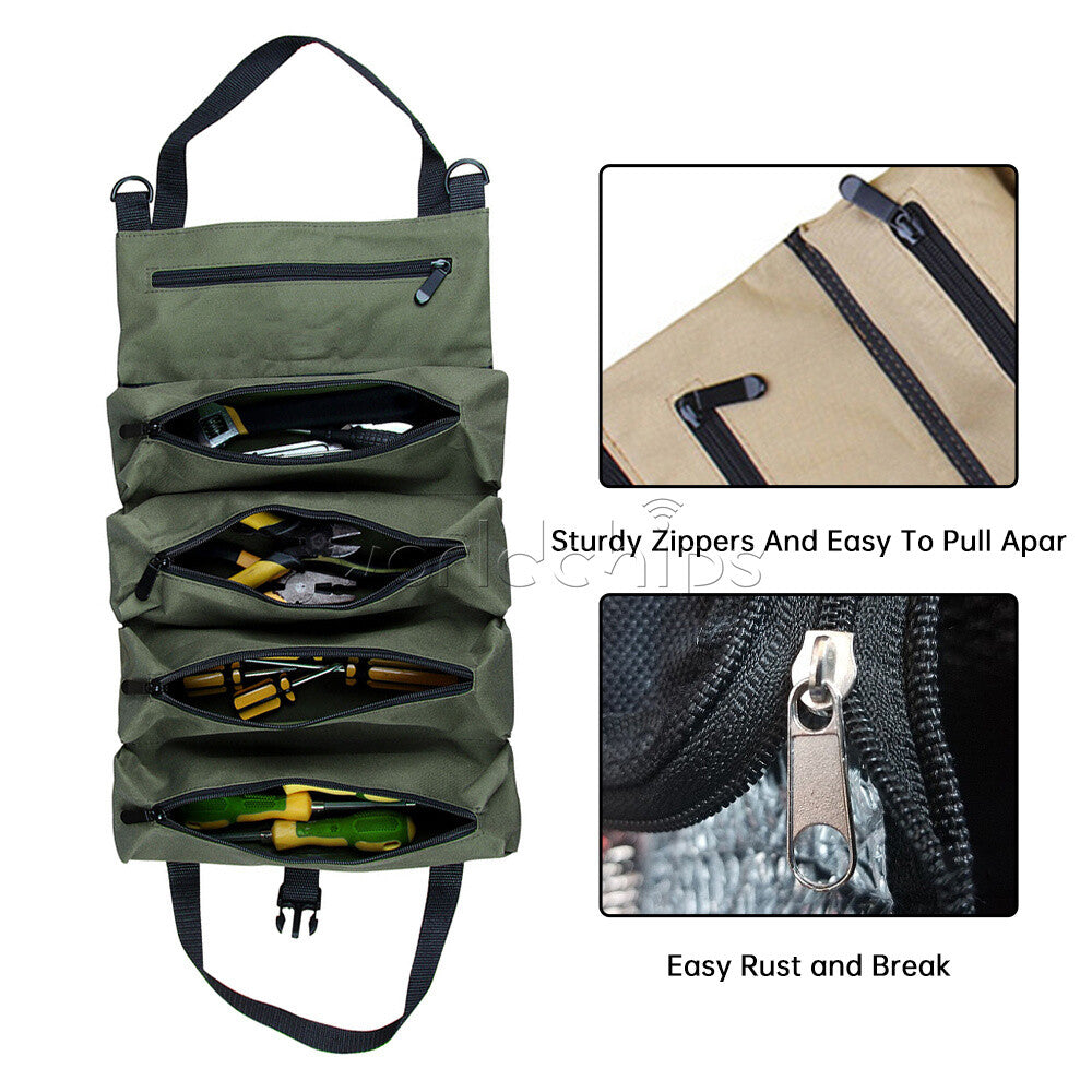 Tool Roll Organizer Tool Roll Up Canvas Bag Tool Large Wrench Super Big Pouch