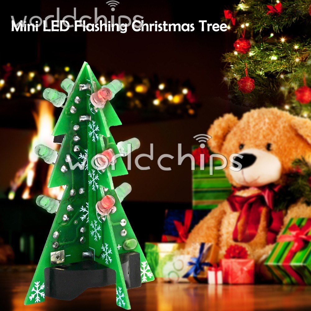 10set LED flash Christmas tree DIY kit Electronic Soldering Practice loose parts