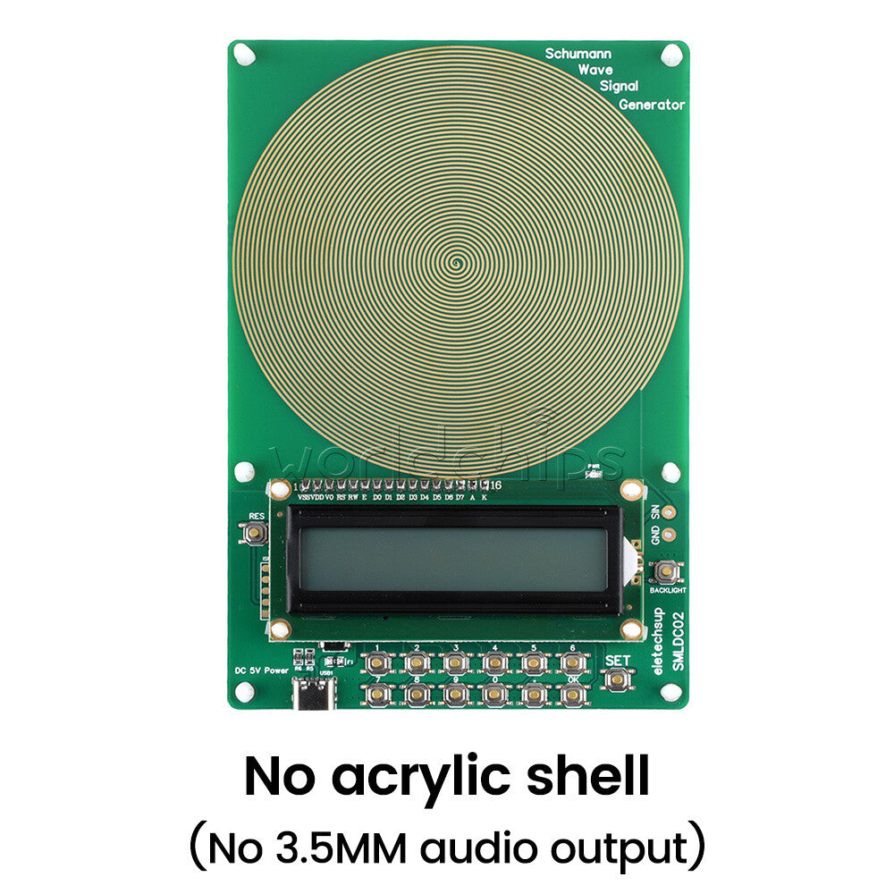 Schumann Wave Generator Pulse Sine Frequency + 3.5MM Audio Output Connector+Case