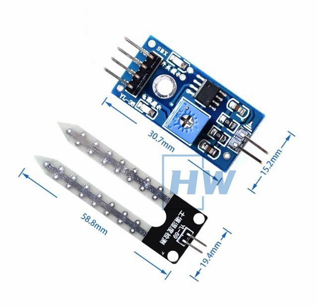 5PC Soil Moisture Meter Detection Module Robot Intelligent Car Soil Sensor