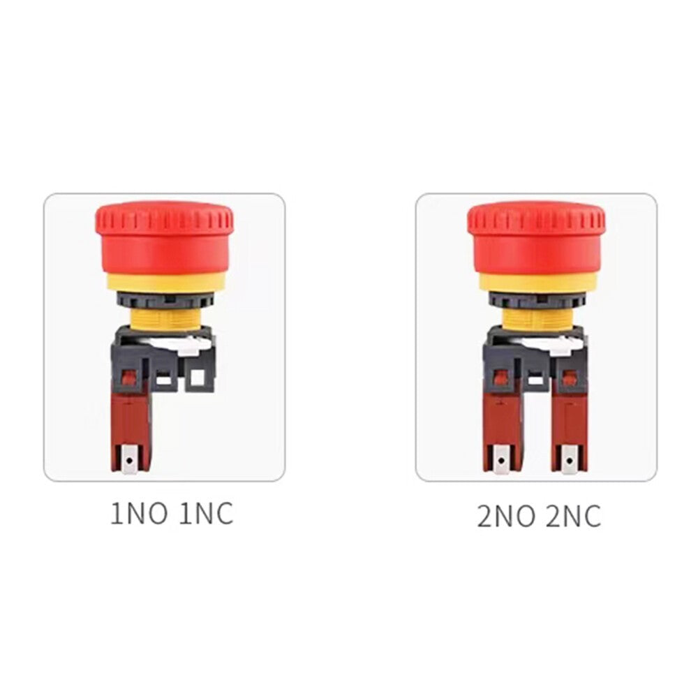 HBAN HB-K20 20A Emergency Stop Mushroom Head Pushbutton Switch 2NO 2NC IP65 22mm