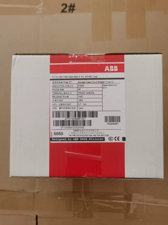 1pc ABB Leakage Protection Switch Molded Case Circuit Breaker XT1N160 4P 63A